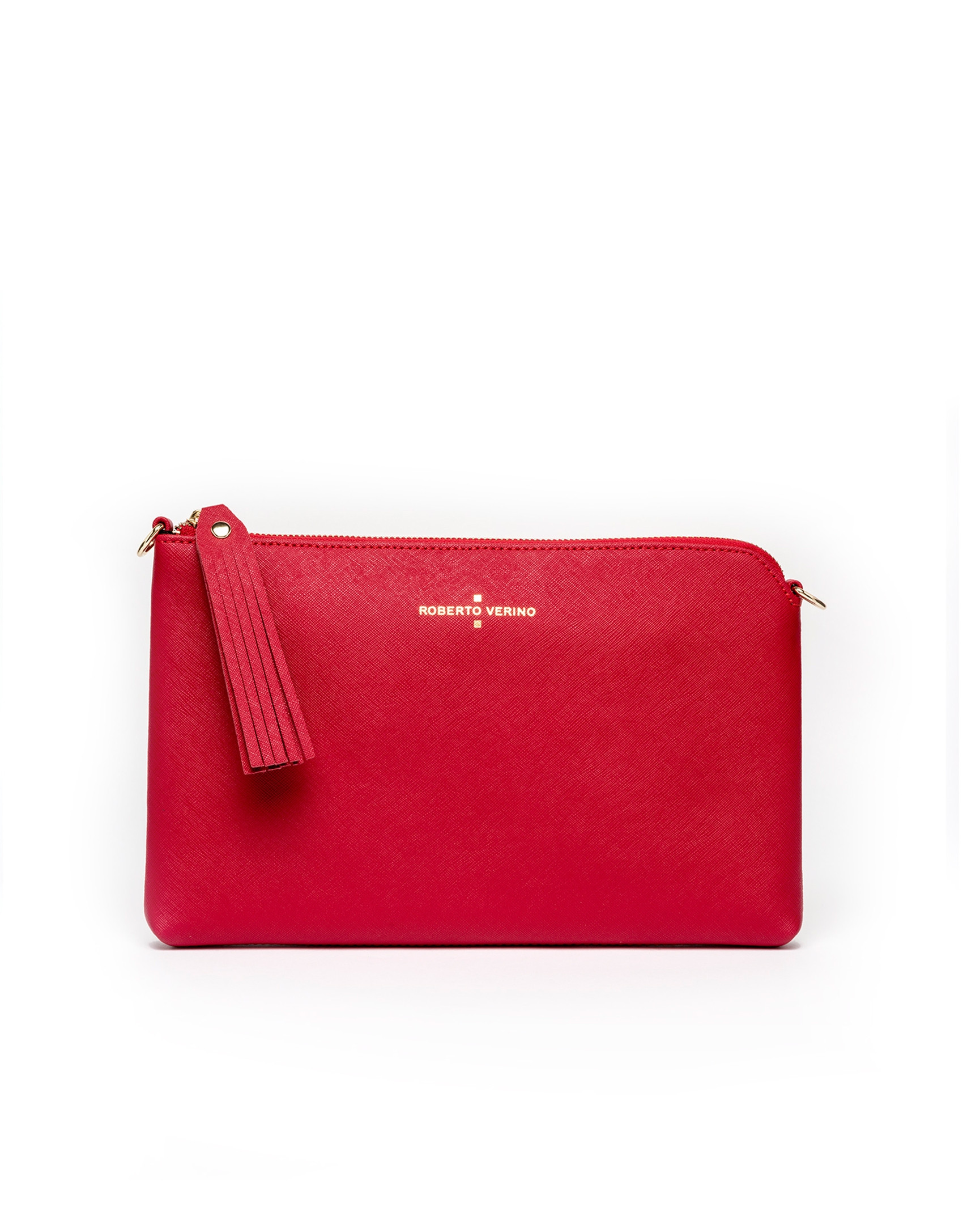 Bolso clutch piel saffiano rojo Lisa