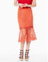Orange godet lace skirt
