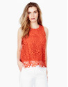 Top encaje naranja