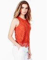 Top encaje naranja