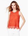 Top encaje naranja