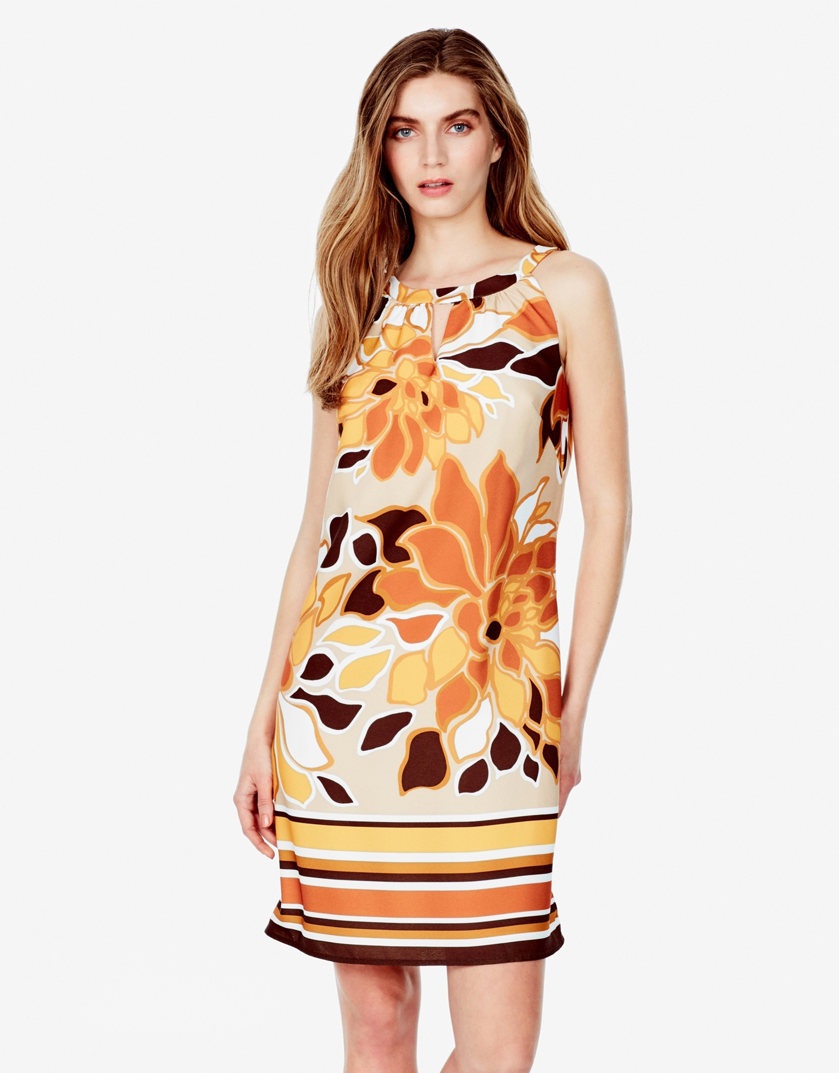 Floral print halter top dress