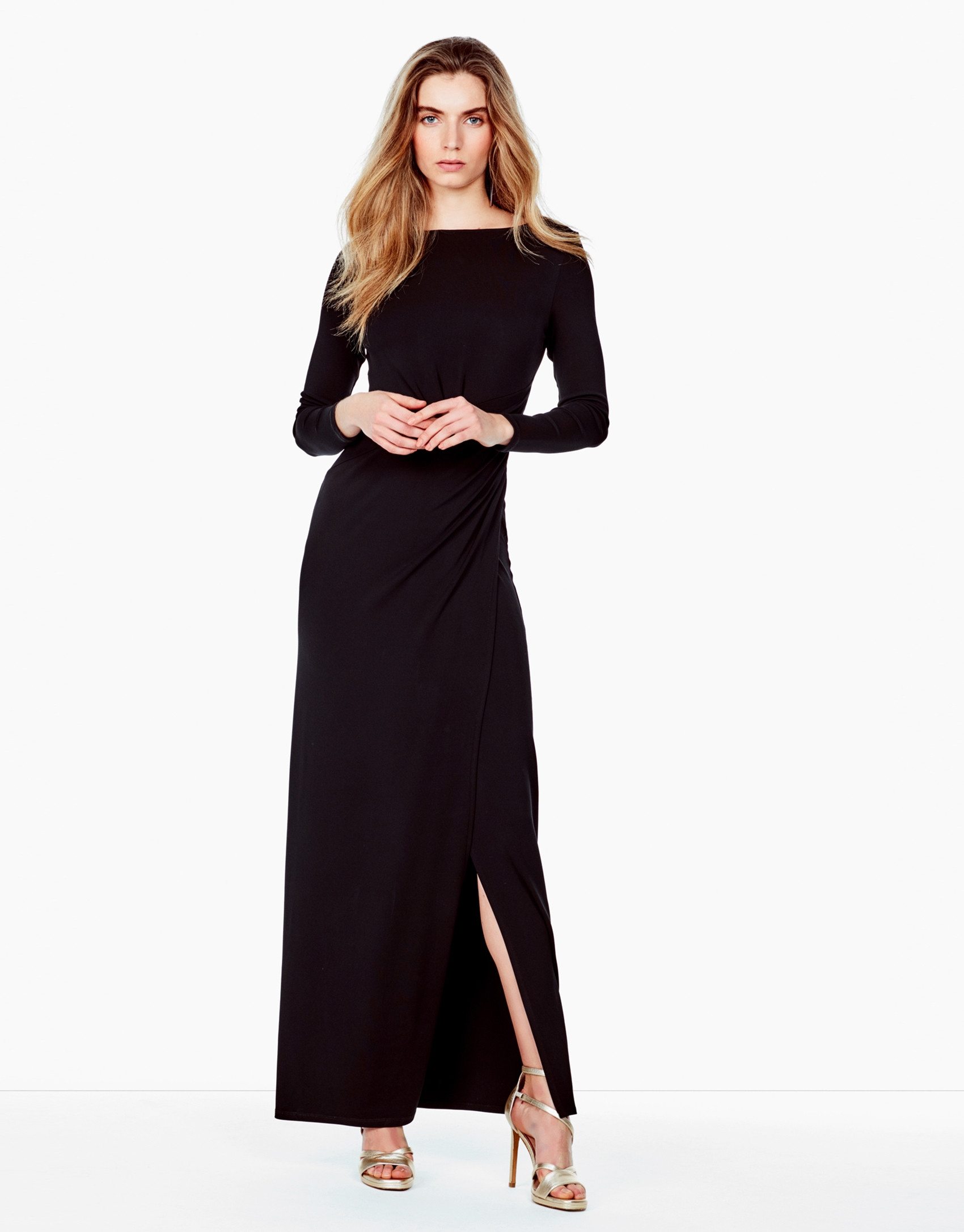 Vestido largo punto negro
