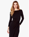 Long black knit dress