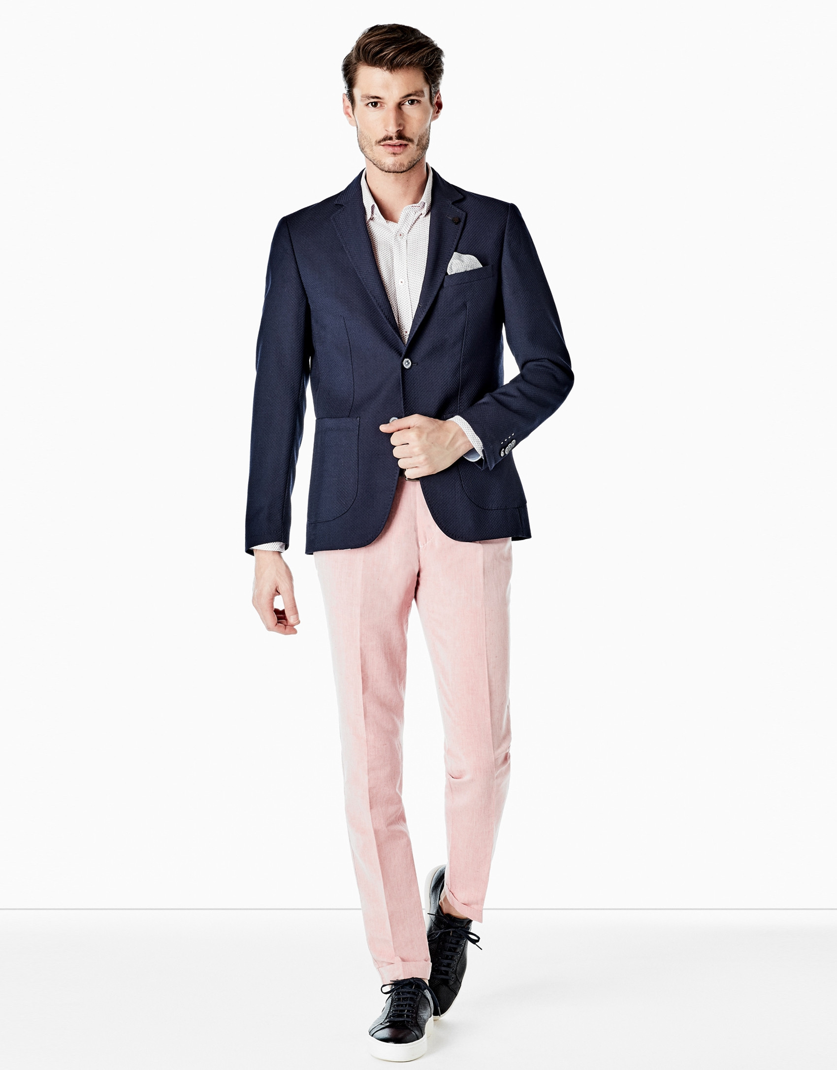 Navy blue structured sports coat