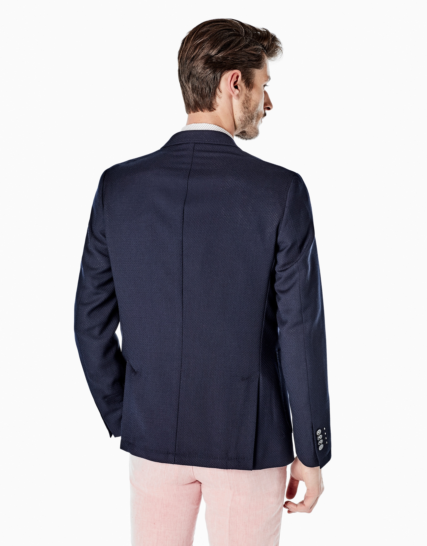 Navy blue structured sports coat