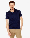 Navy blue microprint polo shirt