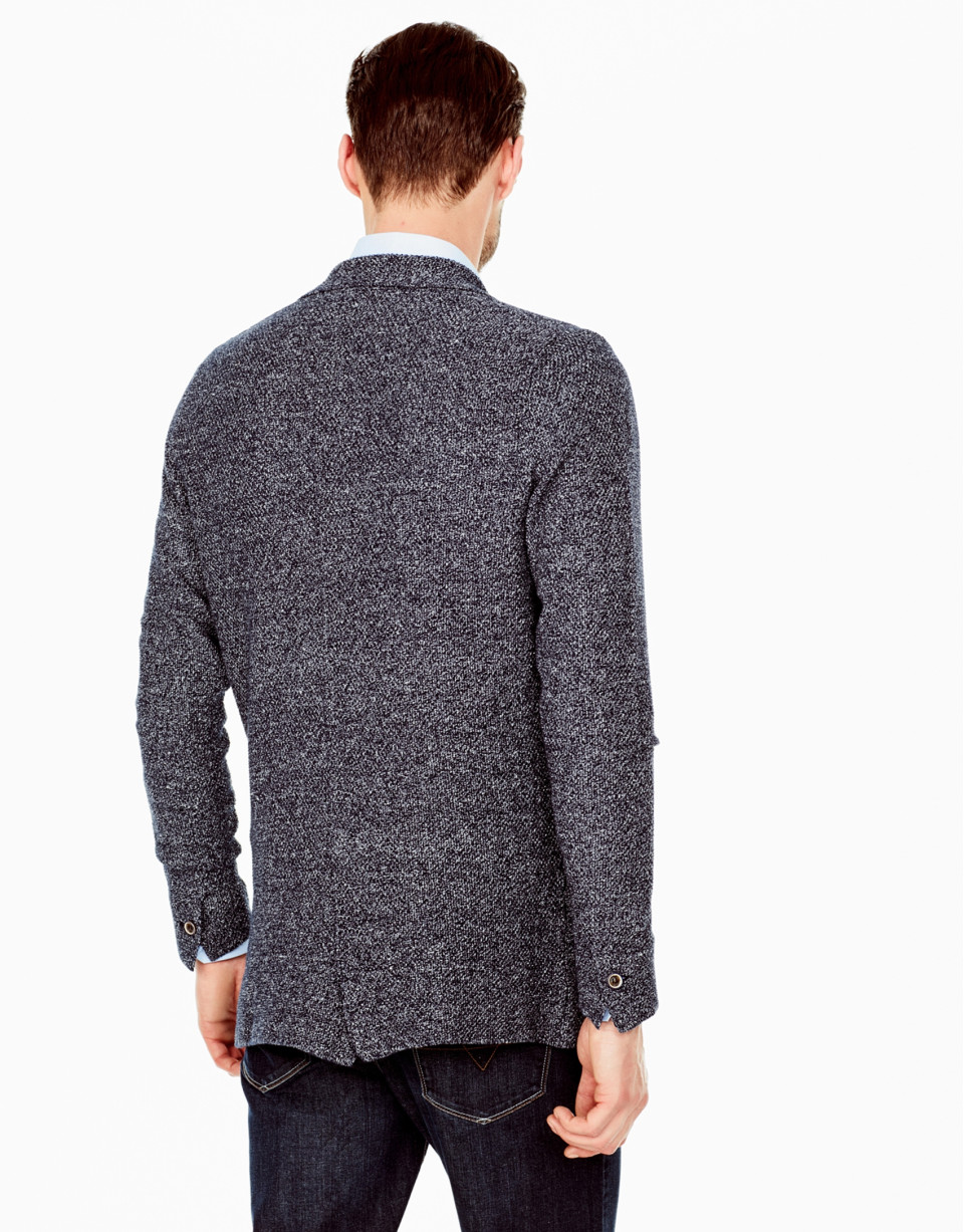Navy blue structured cotton jacket