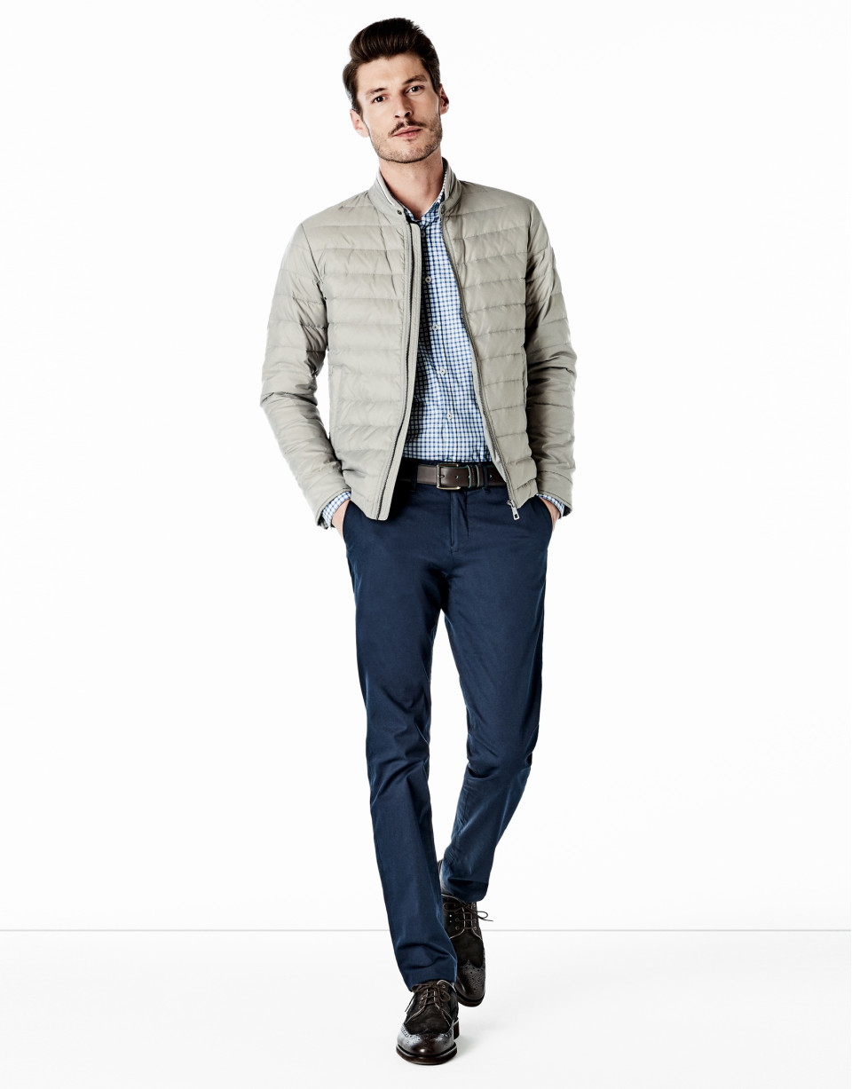 Pantalón chino algodón azul marino