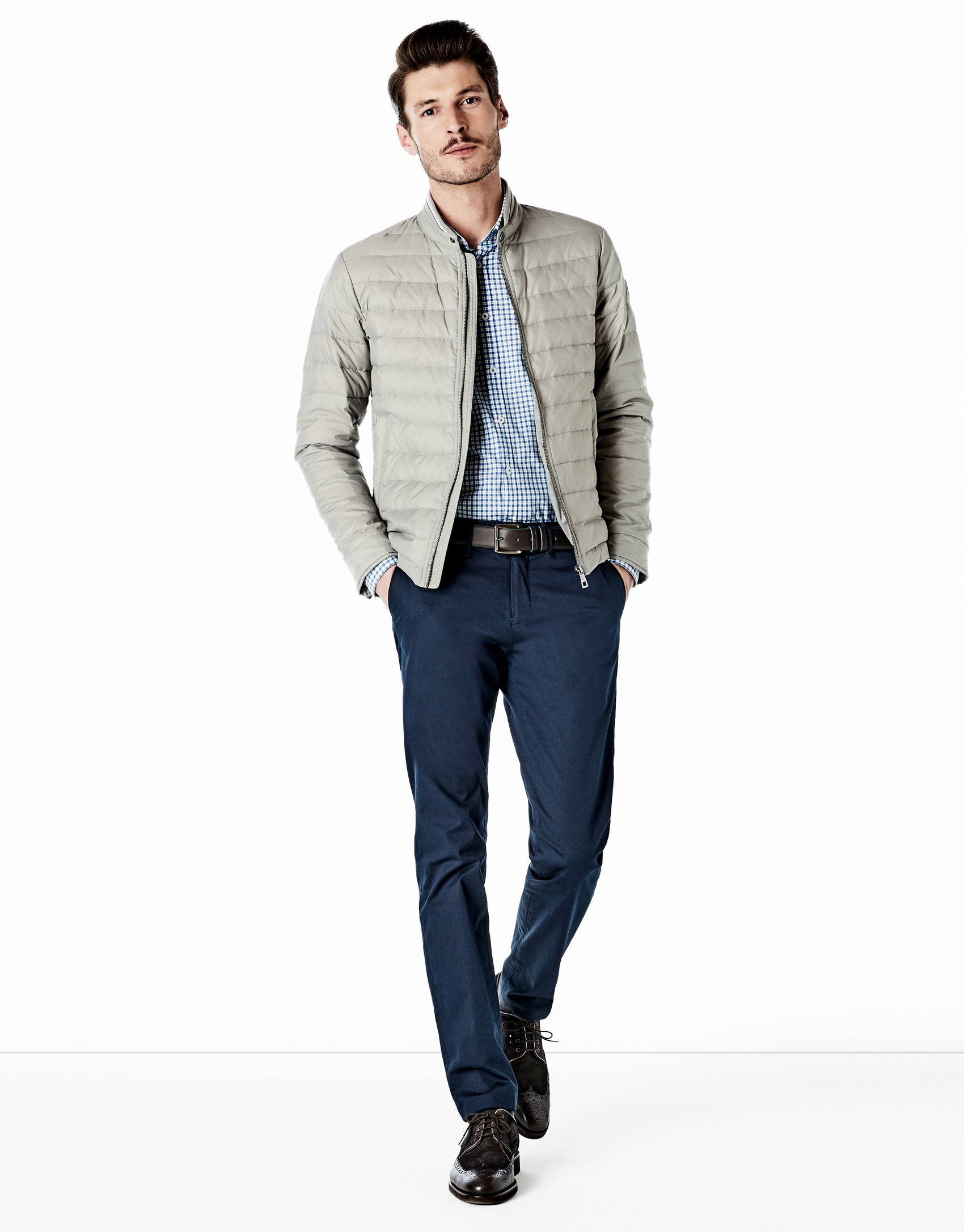 Navy blue chino cotton pants