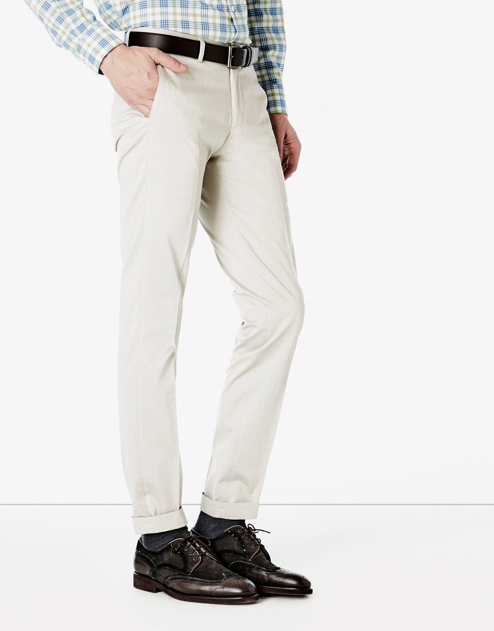 Stone-colored suit pants 