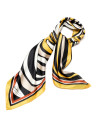 Copper-gold silk scarf with design