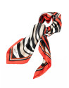 Orange geometric print silk scarf