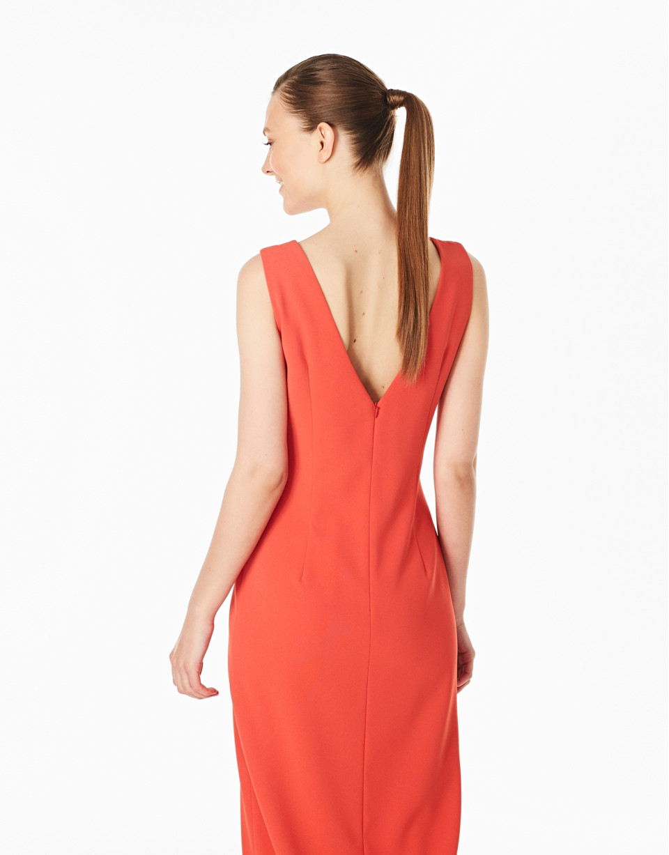 Long orange dress
