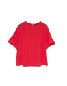 Coral top with flounce  sleeves