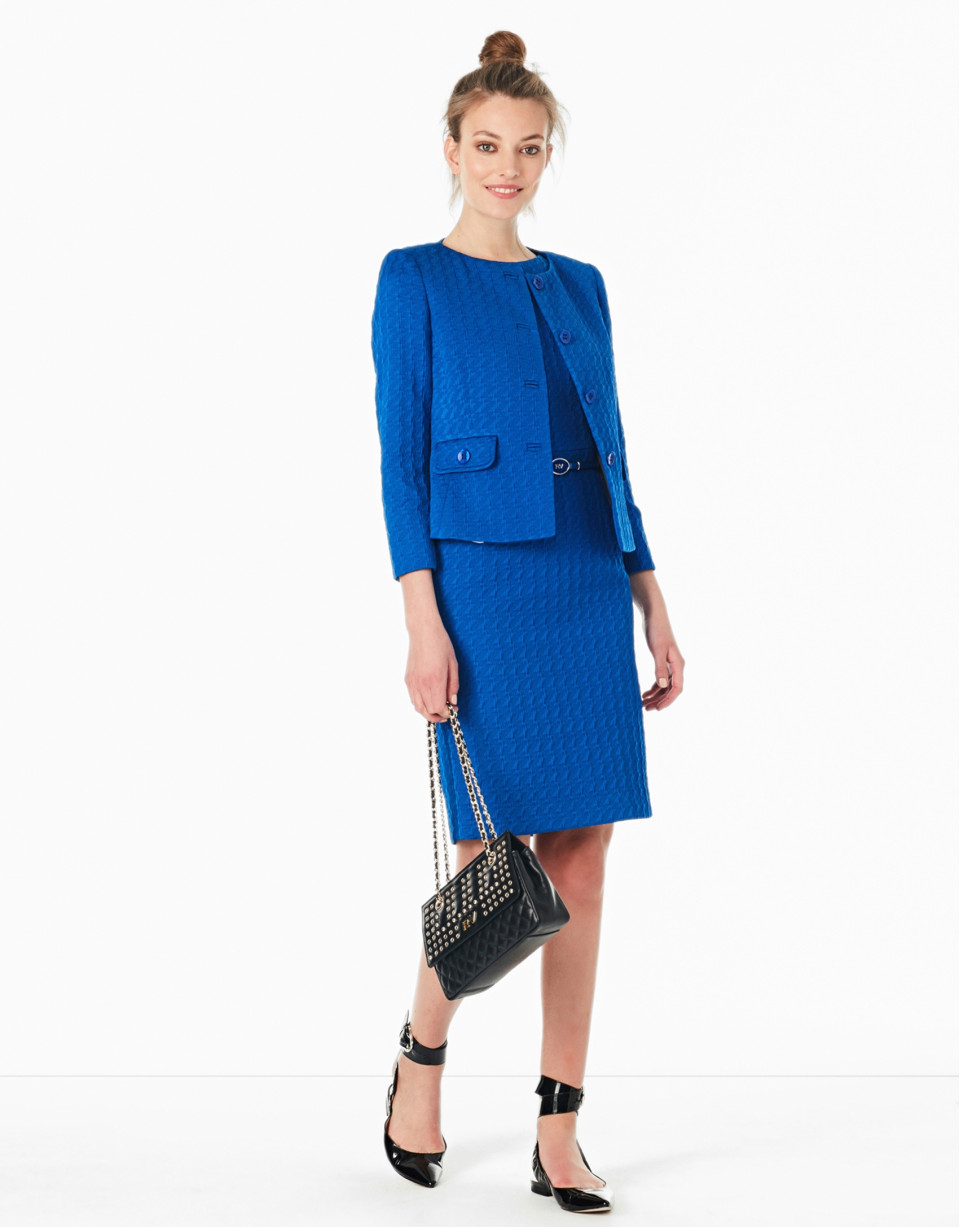 Vestido jacquard azul