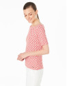 Red openwork knit top