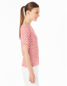 Red openwork knit top