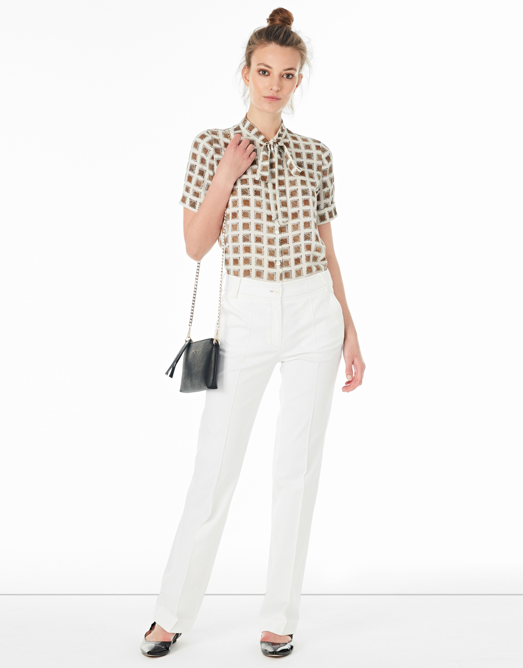 White straight pants