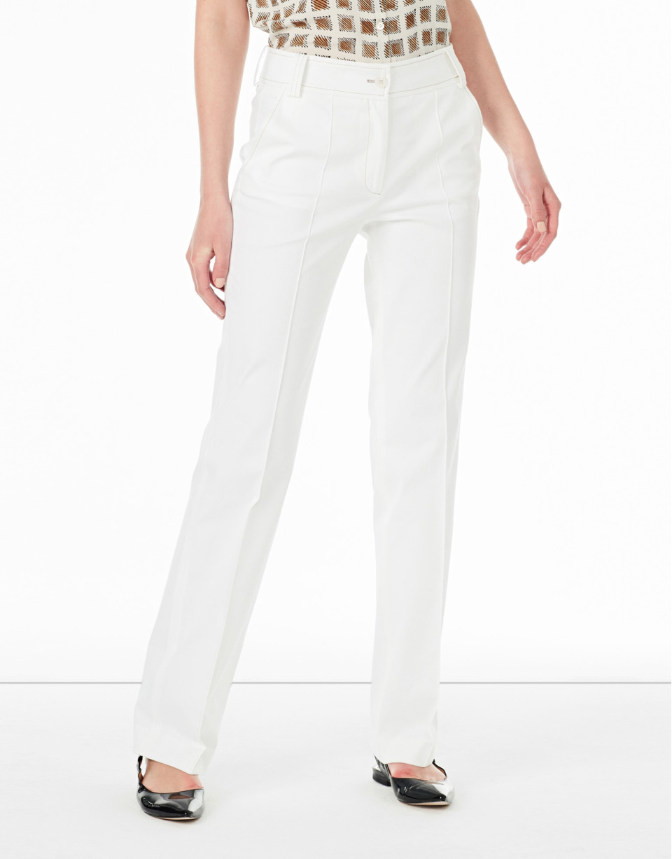 White straight pants