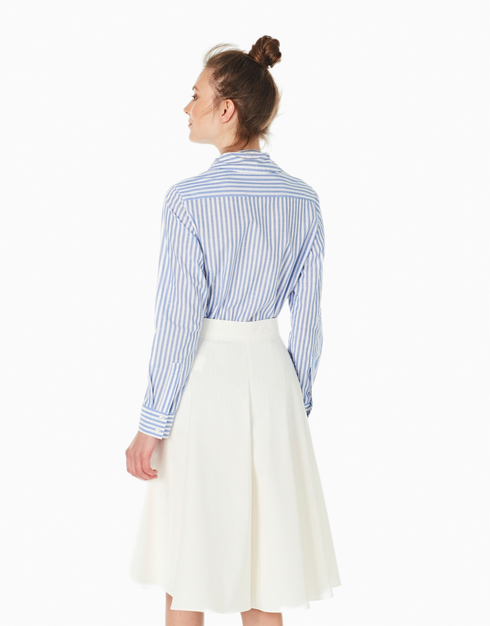 Blue and white striped shirt with pocket