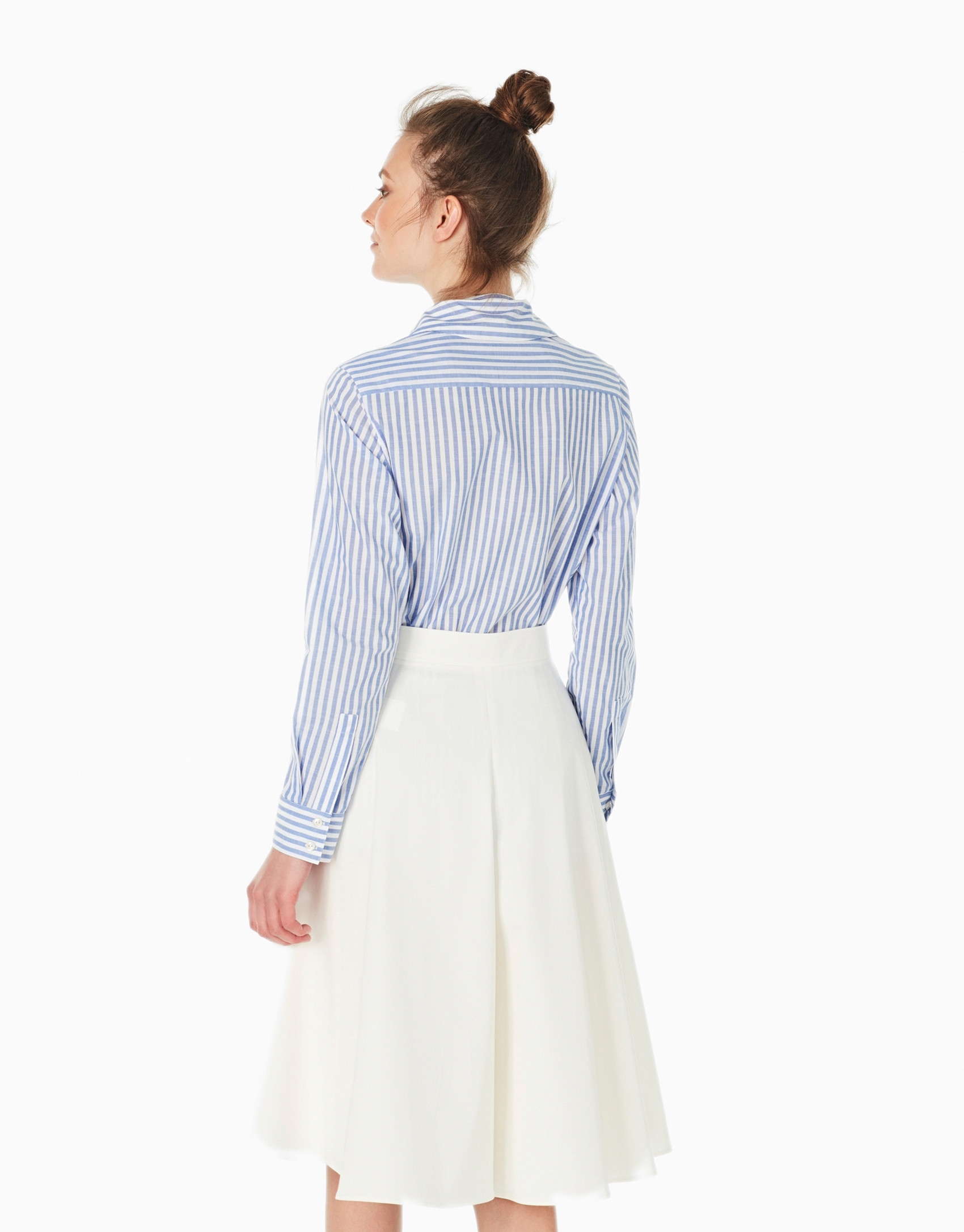Blue and white striped shirt with pocket