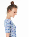 Blue openwork knit top