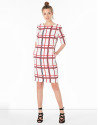 Burgundy checked dress