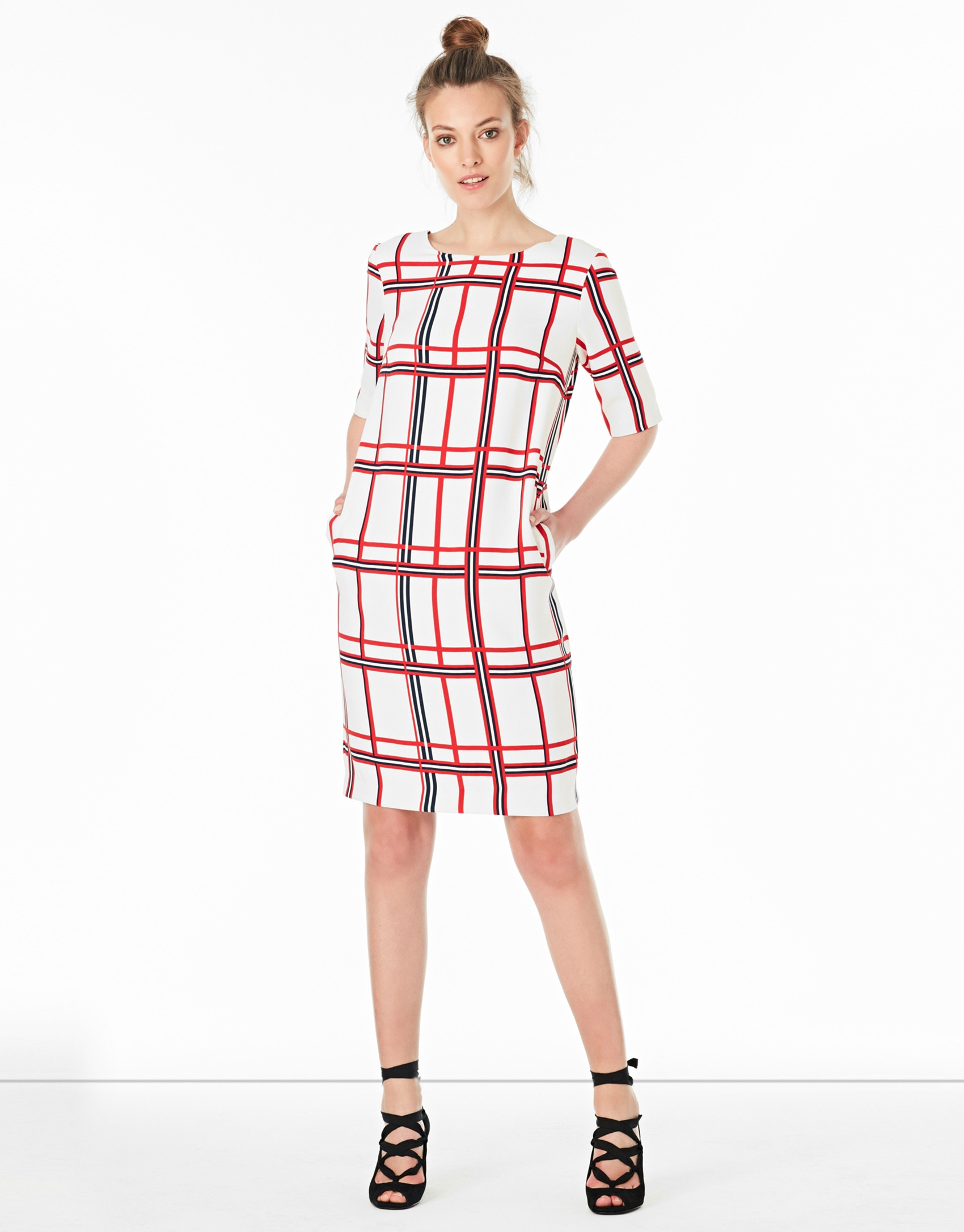 Burgundy checked dress