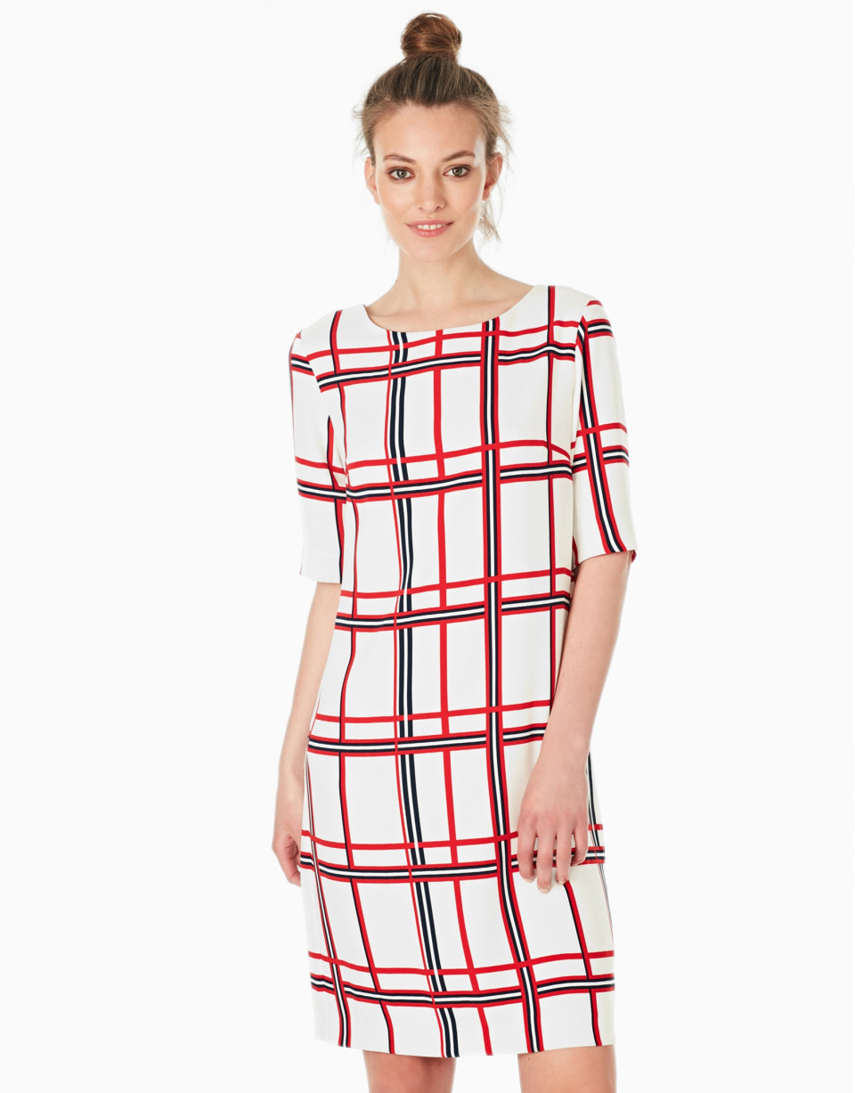 Burgundy checked dress