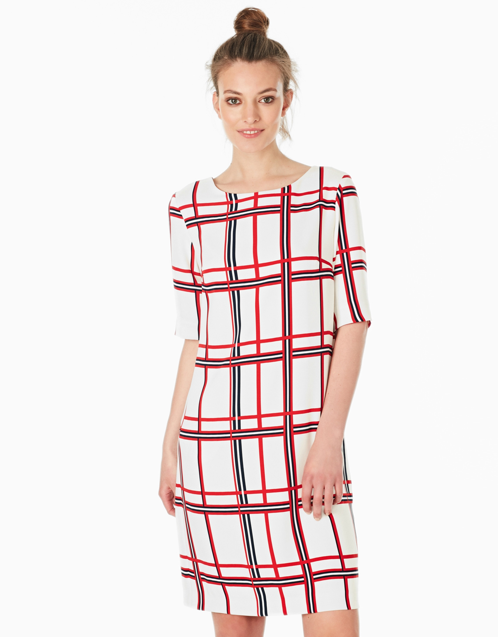 Burgundy checked dress