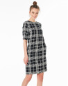 Navy blue checked dress