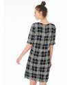 Navy blue checked dress