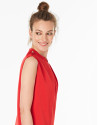 Red dress with belt loops