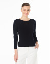 Blue sweater with square neck