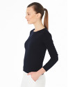 Blue sweater with square neck