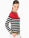 Jersey cuello caja rayas rojo