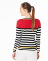 Red striped sweater with square neck