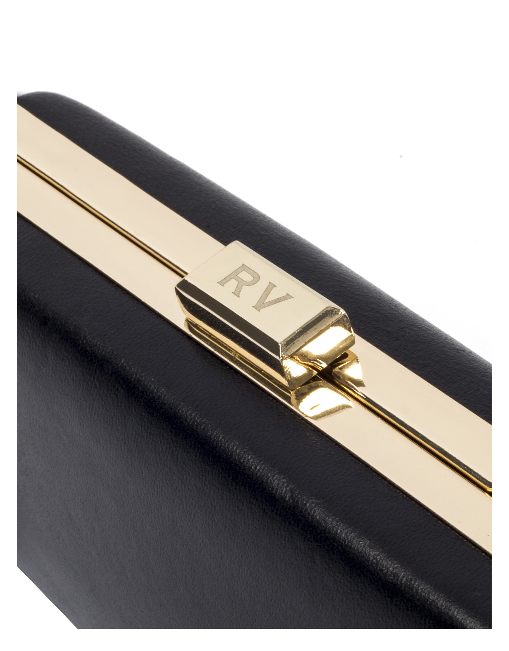Black leather clutch Danse