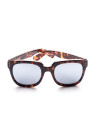 Brown tortoise plastic mirrored sunglasses