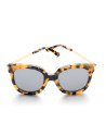 Yellow tortoise plastic and metal frame sunglasses