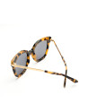 Yellow tortoise plastic and metal frame sunglasses