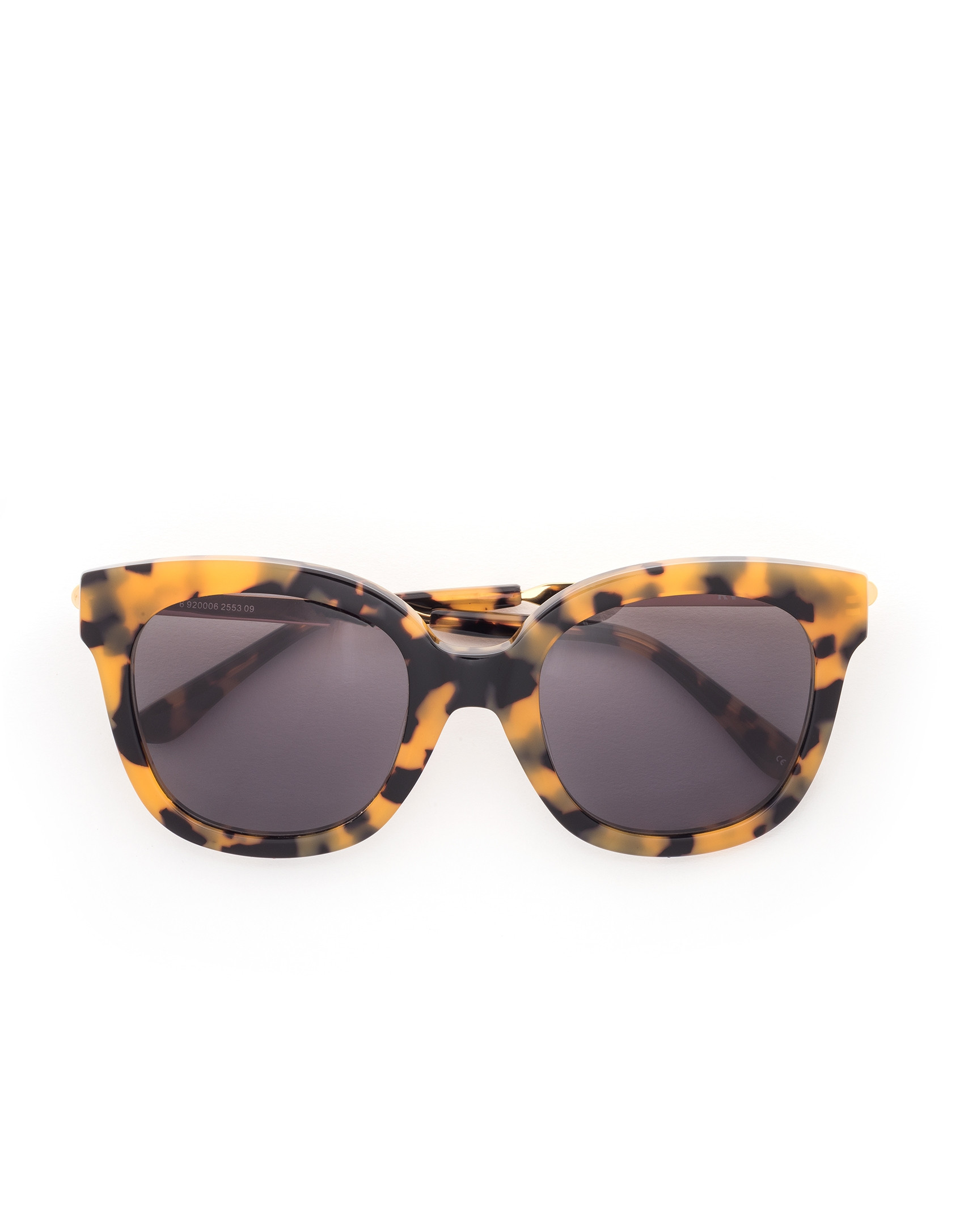 Yellow tortoise plastic and metal frame sunglasses