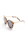 Yellow tortoise plastic and metal frame sunglasses