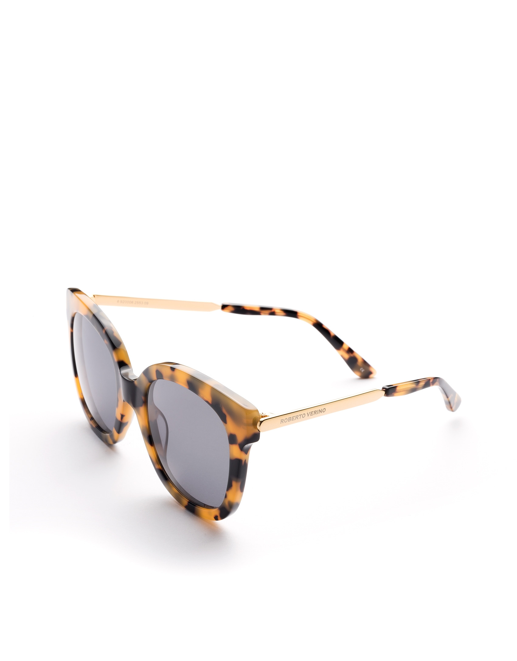 Yellow tortoise plastic and metal frame sunglasses