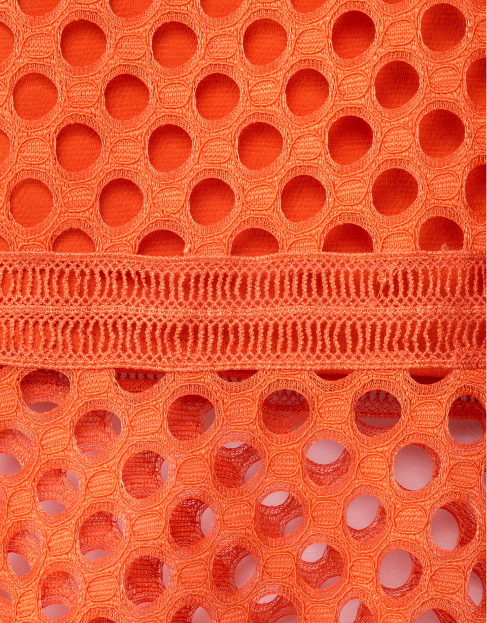 Orange godet lace skirt