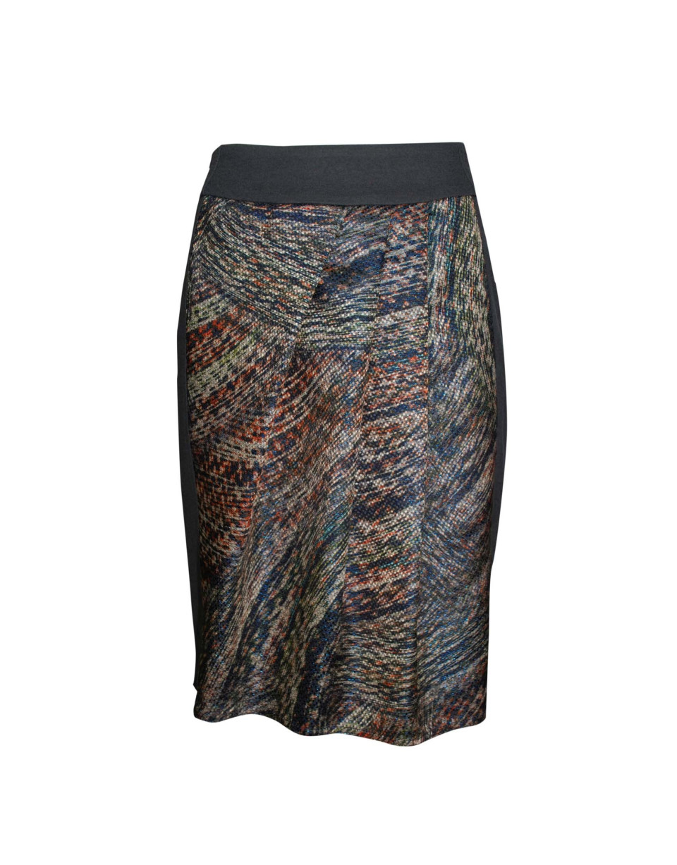 Falda corta gris jacquard delantero