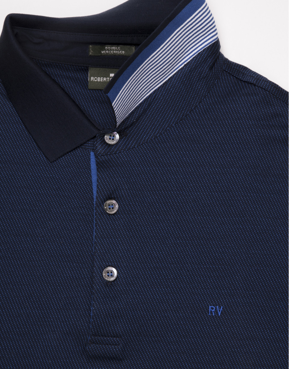 Polo microdibujo azul marino