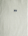 Camisa sport lino estampado fantasía marino/verde