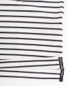 Navy blue and white striped polo shirt